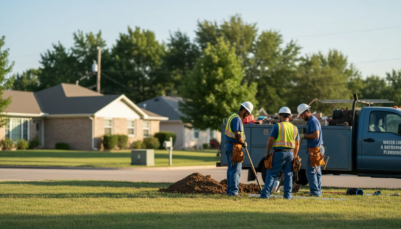 Residential water line and bathroom plumbing service in Norwood, MO
